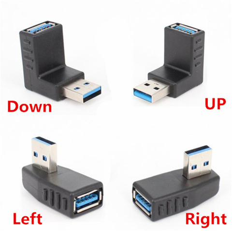 Câble d'extension USB 3.0 mâle/femelle à 90 degrés à Angle gauche/haut/bas/droit, cordon adaptateur, câbles USB ► Photo 1/6