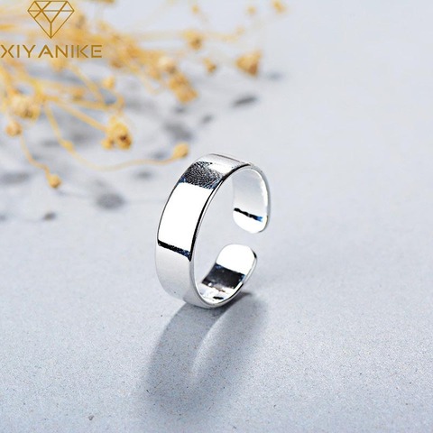 XIYANIKE-bague d'ouverture brillante, bijou créatif en argent Sterling 925, Simple, à la mode, charmant fait à la main, cadeau d'anniversaire de jeune fille ► Photo 1/5