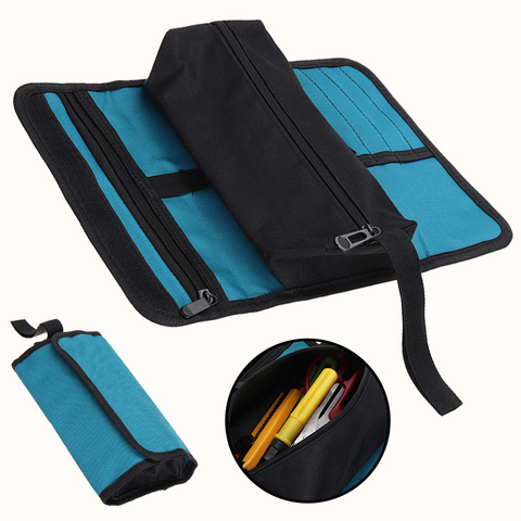 Sac de rangement d'outils en toile, sac de rangement d'outils en rouleau Portable, étui multi-poches pour clé à molette tournevis organisateur de rangement d'outils à main ► Photo 1/1
