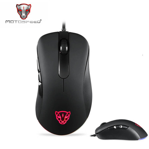 MOTOSPEED V100 souris de jeu filaire USB 3D souris professionnelle Gamer rvb lumière Esport jeu PC Mause 6200DPI pour ordinateur de jeu vidéo ► Photo 1/6