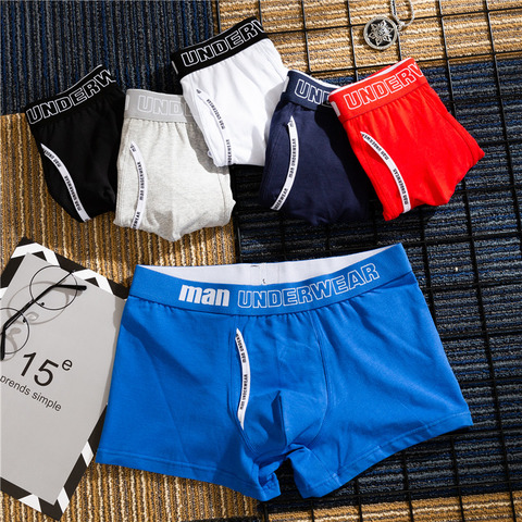 Boxer en coton pur pour homme, sous-vêtement masculin, caleçon masculin, caleçon masculin, 365 ► Photo 1/6