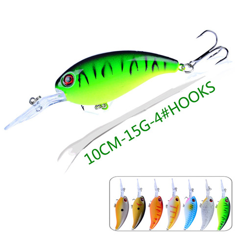 Wobblers pour la pêche à la traîne/au brochet, appât dur artificiel, Jig yeux 3d, poisson, bar, Crankbait, hameçons, 1 pièces ► Photo 1/6