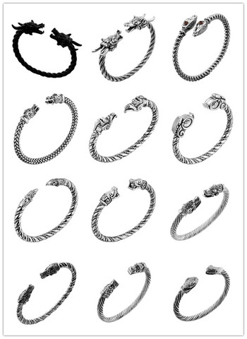 Odin corbeau loup Dragon Bracelet bijoux accessoires de mode Bracelet Viking hommes Bracelet manchette Bracelets pour femme Bracelets ► Photo 1/6