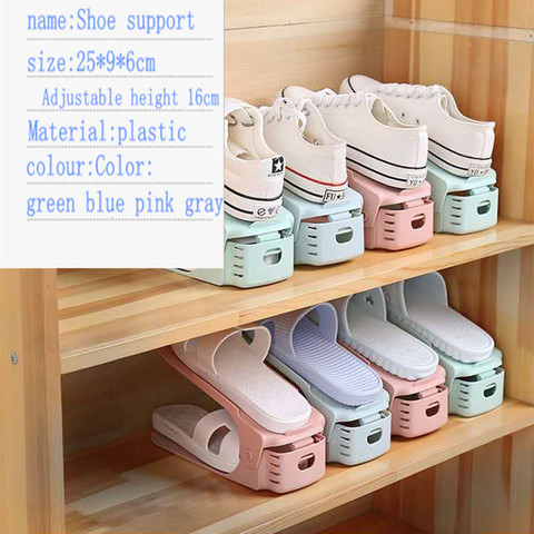 Boîte à chaussures chaussure cintre Durable réglable chaussure organisateur chaussures Support fente gain de place armoire placard Support chaussures boîte à chaussures ► Photo 1/6