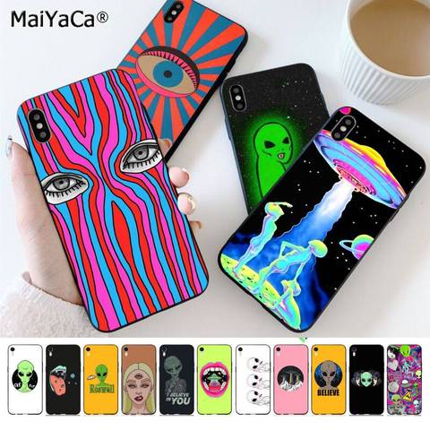 MaiYaCa esthétique mignon dessin animé alien espace housse de téléphone pour iphone 12pro max 11 pro XS MAX 8 7 6 6S Plus X 5 5S SE XR ► Photo 1/6