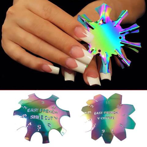 1pc facile français ligne bord outil à ongles sourire V Cutter ongle pochoir bord tondeuse multi-taille ongles manucure Nail Art style outil Tr52 ► Photo 1/6