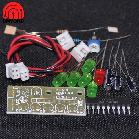 1 Kit de bricolage KA2284 indicateur de niveau Audio Suite Trousse pièce électronique 5mm 5 points rouge vert LED indicateur de niveau Audio 3.5V-12V ► Photo 1/6