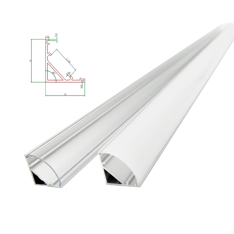 1-30 pièces 50cm barre de LED boîtier lumineux V forme Type 45 Triangle profilé en aluminium Mikly canal d'angle clair pour 12mm bande cuisine ► Photo 1/6