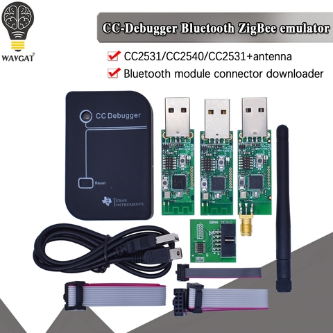 Zigbee CC2531 – programmateur USB cc-debugger, renifleur CC2540 CC2531 avec antenne, connecteur de Module Bluetooth, câble de téléchargement ► Photo 1/6