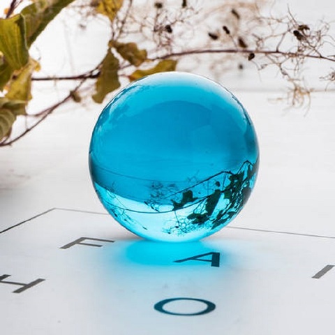 1 pièce 30mm-100mm cristal artificiel aigue-marine verre boule de cristal sans Base guérison sphère photographie accessoires Lensball décor cadeau ► Photo 1/2