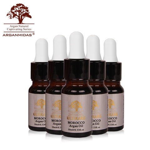 Arganmidas 10ml huile d'argan costume préférentiel 5 pièces noix marocaine hydratant produits de traitement des cheveux endommagés ► Photo 1/4