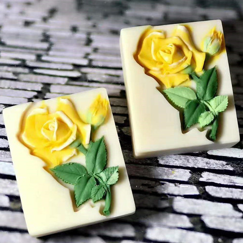 Moule à savon en Silicone avec Rose et fleurs, artisanat ► Photo 1/3