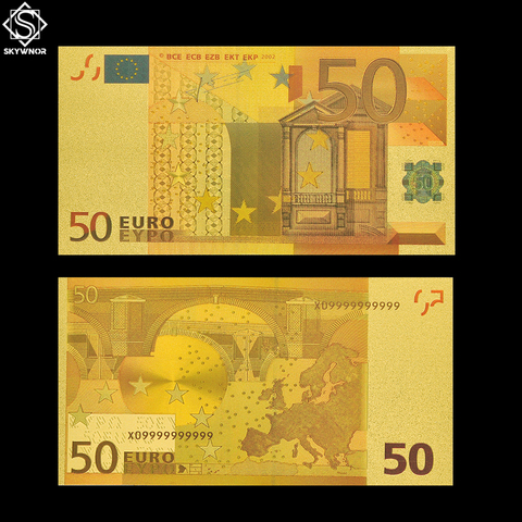 Faux billets en or, 50 billets de banque européens ► Photo 1/5