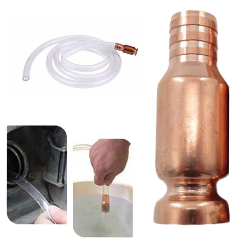 1 pièces cuivre Siphon tuyau de remplissage manuel pompage huile tuyau raccords Siphon connecteur essence carburant eau Shaker Siphon ► Photo 1/6