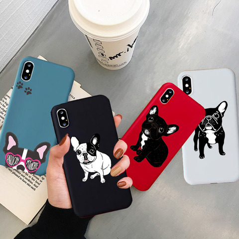 Nouveau mignon Brindle french chiot étui pour IPhone 12 11 Pro X XR XS Max 8 7 6 6S Plus SE 2022 couverture souple Silicone téléphone étui Capa ► Photo 1/6