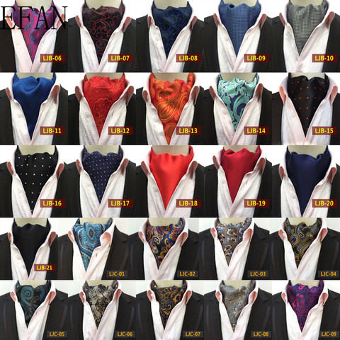 Cravate Vintage en Polyester pour hommes, motif Floral, pour mariage, en Ascot, Scrunch, style britannique, pour hommes ► Photo 1/6
