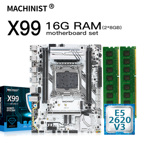 X99 carte mère LGA 2011-3 kit ensemble avec Intel Xeon E5 2620 V3 CPU 16GB(2*8GB) DDR4 ECC REG RAM M-ATX WIFI NVME M.2 SSD X99-K9 ► Photo 1/6