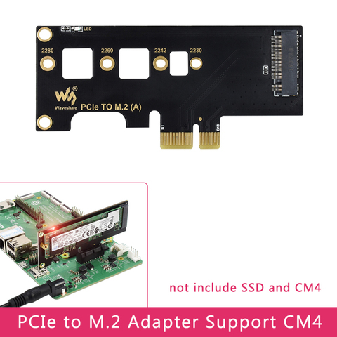 Adaptateur PCIe vers M.2, pour NVME M.2 SSD avec lumière LED, prend en charge Raspberry Pi, Module de calcul 4, adaptateur CM4 ► Photo 1/6