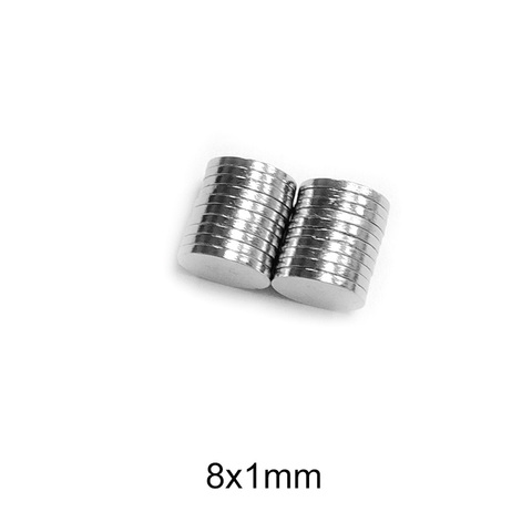 Disques magnétiques puissants en néodyme 8x1mm, 50 à 1000 pièces, petits aimants ronds puissants 8x1mm pour réfrigérateur ► Photo 1/6