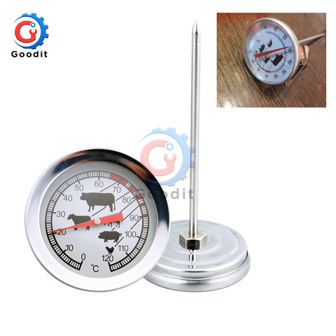 Thermomètre à sonde de poche en acier inoxydable, pour barbecue, viande, aliments, cuisine, lecture instantanée, mesure de température ► Photo 1/6