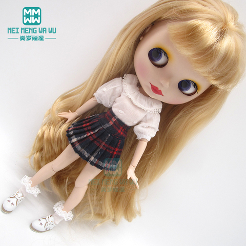 1 pièces Blyth poupée vêtements chemise, plaid jupe, chaussures, chaussettes pour Blyth Azone OB23 OB24 1/6 poupée accessoire ► Photo 1/6