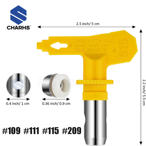 Embouts de pulvérisation sans air 109/111/115, buse jaune pour pistolets à peinture et pièces de Machine ► Photo 1/6