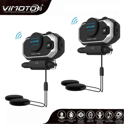 Version anglaise Easy Rider Vimoto V8 casque de moto Bluetooth interphone casque réduction du bruit son clair pour téléphone MP3 GPS ► Photo 1/6