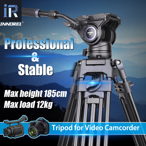 INNOREL VT80 professionnel en aluminium vidéo trépied hydraulique fluide vidéo tête caméra trépied pour Dslr caméra Dv 185CM 12kg charge Max ► Photo 1/6