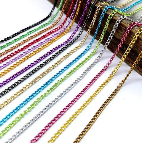 2 mètres 2.8mm chaîne en métal chaîne en aluminium coloré pour la fabrication de bijoux résultats bricolage fournitures ► Photo 1/6