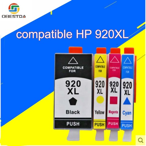 Obestda – cartouches d'encre pour imprimante HP 920, pour Deskjet 6000, 6500, 7000, 7500A, pour HP920 XL, 920XL, avec puce, 8 pièces ► Photo 1/3