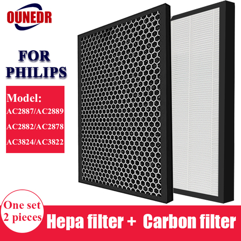 Filtre HEPA ou charbon de remplacement FY2422 FY2420 pour purificateur d'air Philips AC2887 AC2889 C2882 AC2878 C3824 AC3822 ► Photo 1/4