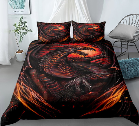 Ensemble de housses de couette dragon scientifique, ensemble linge de lit complet, pour lit queen size, king size ► Photo 1/6