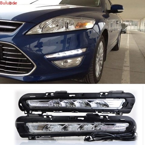 Feu de jour LED anti-brouillard jaune, 1 paire, pour Ford Mondeo Fusion 2011 2012 2013 DRL ► Photo 1/6