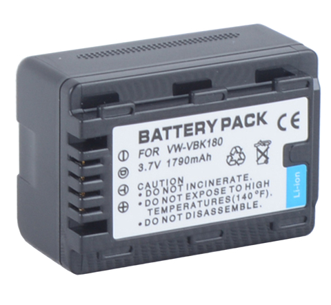 Batterie pour Panasonic HC-V10, HC-V100, HC-V500, HC-V700, HDC-SD40, HDC-SD60, HDC-SD80, HDC-SD90, HDC-HS60, HDC-HS80, caméscope ► Photo 1/4