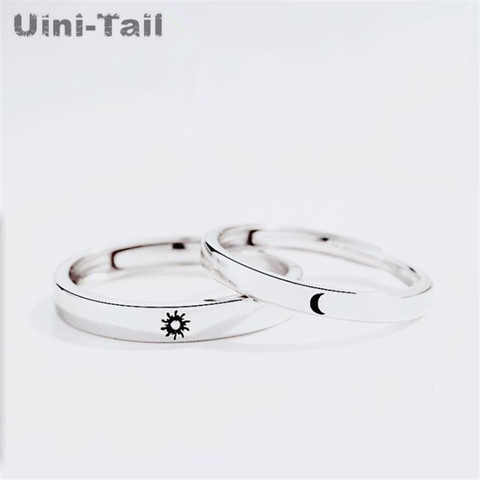 Uini Tail-bague ouverte en argent Sterling 925, bijoux de Couple Simple de lune de soleil, tendance, exquise, lune de soleil, nouvelle collection, offre spéciale, ED758 ► Photo 1/5