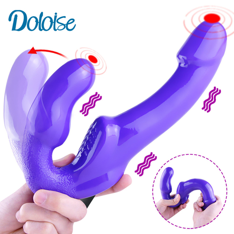 Godemiché vibrateur à sangle pour femme, jouet sexuel pour Couple, 10 vitesses ► Photo 1/6