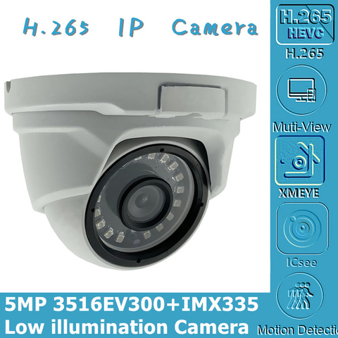 Caméra de plafond en métal 3516EV300 + Sony IMX335 5 mp IP | 2592x1944, faible éclairage, H.265 IRC CMS XMEYE P2P, détection de mouvement RTSP ► Photo 1/6