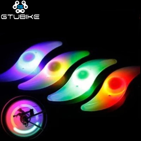 Lumières de vélo de montagne, LED, bouchons de pneus, rayons de roue, lampe souper brillante ► Photo 1/6