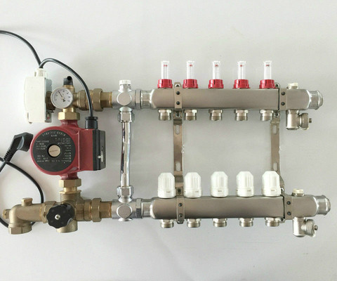 Collecteur de chauffage au sol, pompe nominale 5 ports, rayonnante pour chambre 1/2 pex ► Photo 1/3