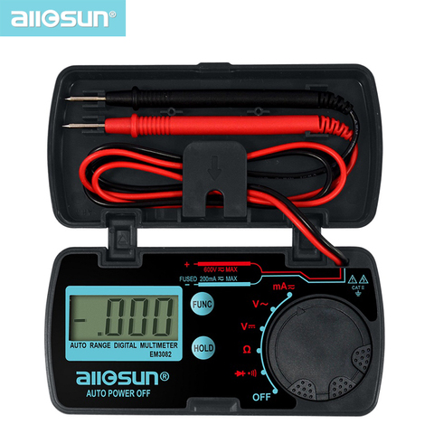 all-sun EM3082 Mini gamme automatique multimètre numérique testeur AC DC ampèremètre voltmètre Ohm Portable mètre de poche compteur de tension ► Photo 1/6
