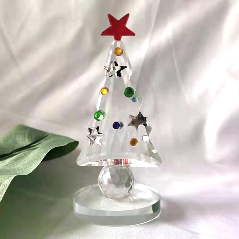 Figurine d'arbre de noël en cristal, Collection de poids en papier, Souvenir, cadeau de noël artisanal, décoration de Table pour la maison ► Photo 1/6