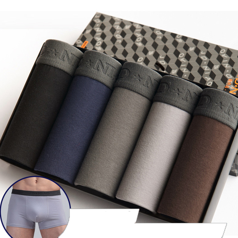 5 pièces/lot hommes sous-vêtements coton Boxer hommes caleçons confortables respirant hommes culottes sous-vêtements tronc Boxershorts homme Boxer ► Photo 1/6