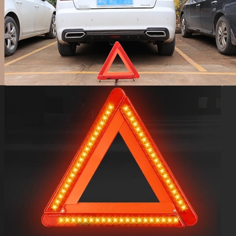 Trépied triangulaire pliable à LED pour alarme de sécurité, indicateur rouge réfléchissant de risque d'arrêt d'urgence pour véhicule ► Photo 1/6