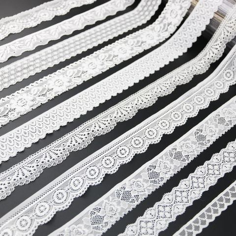 (5 mètres/lot) blanc élastique dentelle tissu sous-vêtements stretch lacets garniture bricolage artisanat couture ► Photo 1/6