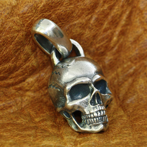 925 argent Sterling détails crâne pendentif hommes Biker Rock Punk pendentif TA181 ► Photo 1/6