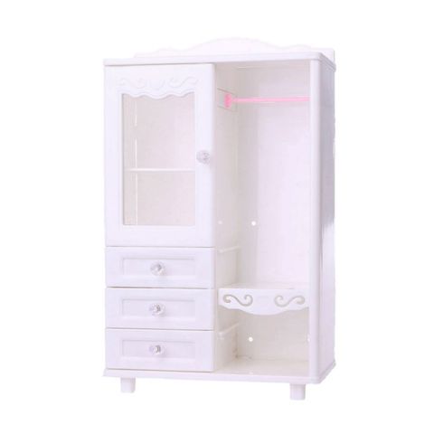 Nouveau luxe blanc armoire placard accessoires meubles filles cadeau pour poupée bébé ► Photo 1/6