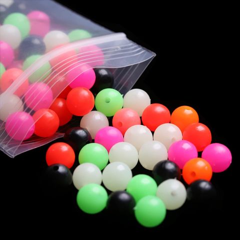 Perles de butoir rondes en plastique PE de couleur mixte, 100 pièces, pour plate-forme de pêche à la carpe, accessoires de leurres de pêche ► Photo 1/6