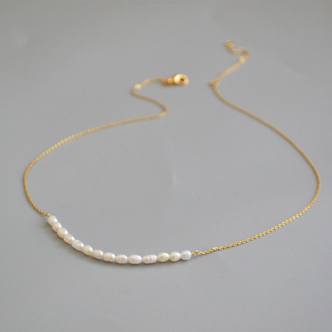 Laiton avec 18K or naturel véritable collier de perles Wowen bijoux parti concepteur T Show robe de piste japon mode coréenne ► Photo 1/5