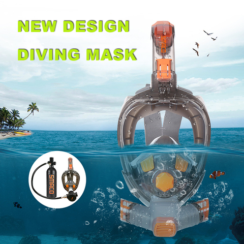 Masque complet de plongée sous-marine pour adultes, lunettes Anti-brouillard, vue large, natation, professionnel, équipement de plongée en apnée, nouveauté 2022 ► Photo 1/6