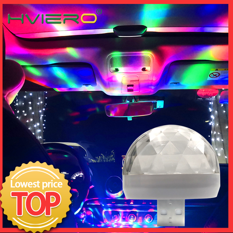 Auto Led USB Led lumière ambiante DJ RGB Mini musique colorée lumière sonore Interface de USB-C Lumières de Noël, décoration de fête, lumières d'ambiance  mini ampoules, peuvent être alimentées par des téléphones ► Photo 1/6